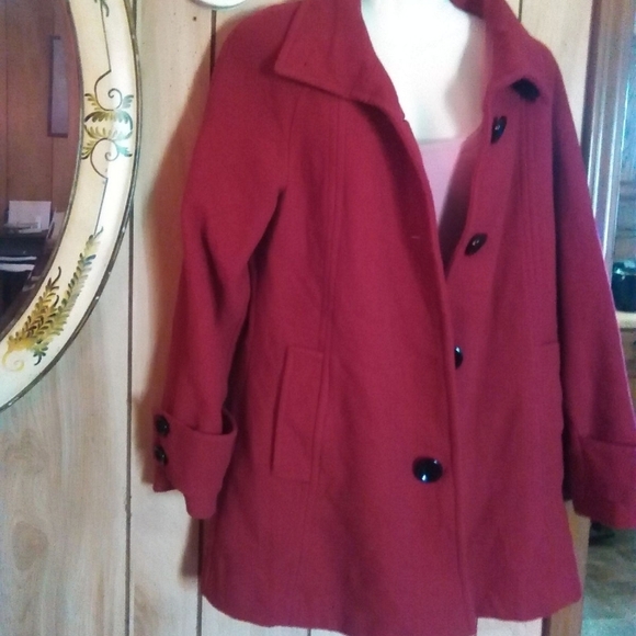 macintosh new England wool blend coatWomen's Red Pea Coat - Picture 5 of 7